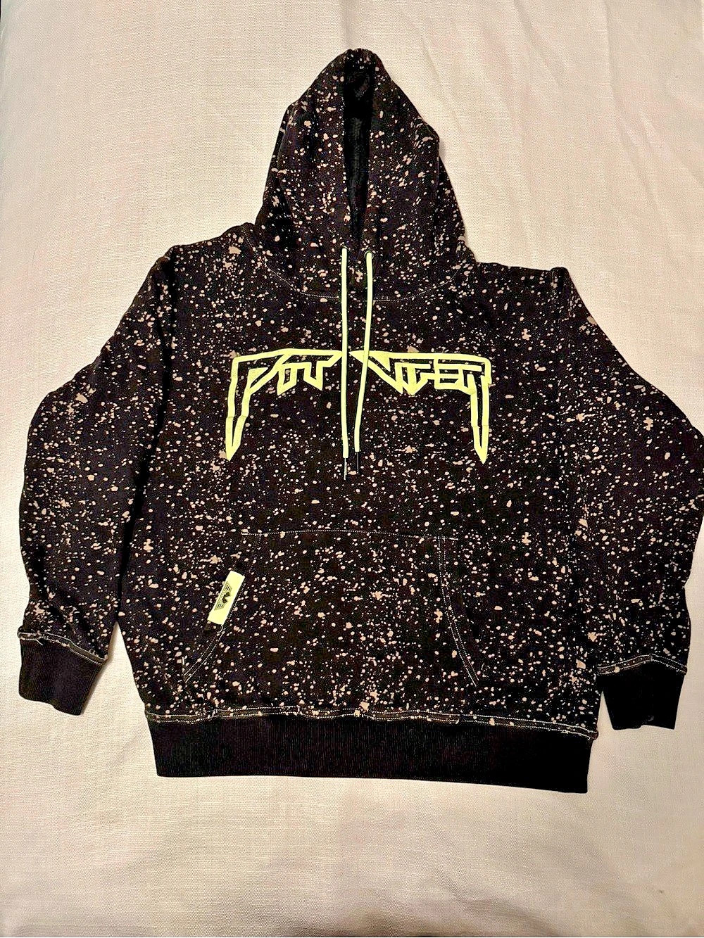 Pit Viper Underground Key Player Hoodie Black & Neon Yellow Mens size Small